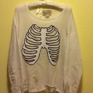 Wildfox Lennon sparkle skeleton sweater